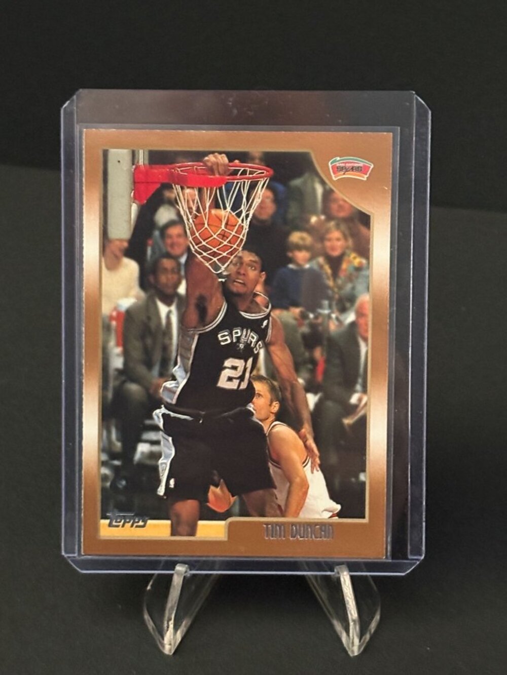 San Antonio Spurs Tim Duncan NBA Basketball Card Fleer Topps Double Threat Set 3 - Picture 3 of 8